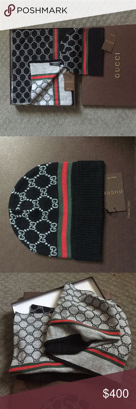 gucci leather beret|gucci beanie and scarf.